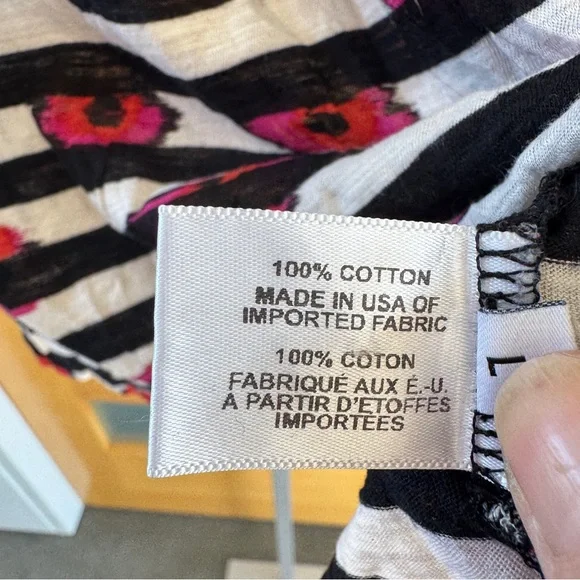 Proenza Schouler Black and White Striped Top with Red Accent - Picture 4 of 6